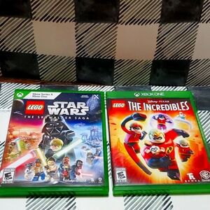 LEGO XBOX GAME LOT! STARWARS SKYWALKER SAGA, INCREDIBLES XBOX X, XBOX ONE.